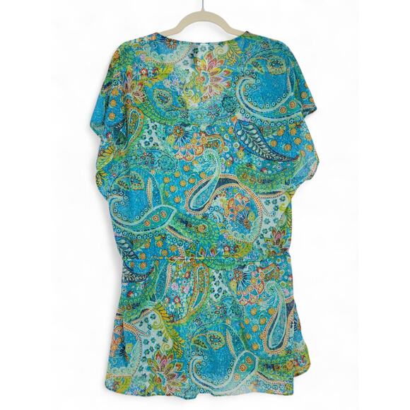 Lauren Ralph Lauren Mesh Swim‎ Cover-Up Dress S Paisley Boho Beachwear - Picture 6 of 7